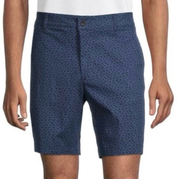 Ben Sherman Blue Micro Floral Print Chino Shorts Size 32 - Picture 1 of 6